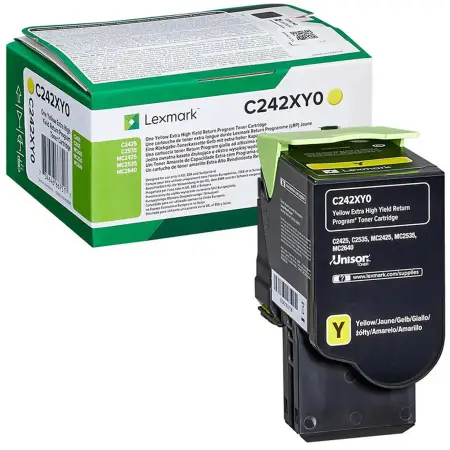 Lexmark C242XY0 - Toner żółty XL do Lexmark MC2425adw, MC2535adwe, MC2640adwe, C2425dw, C2535dw